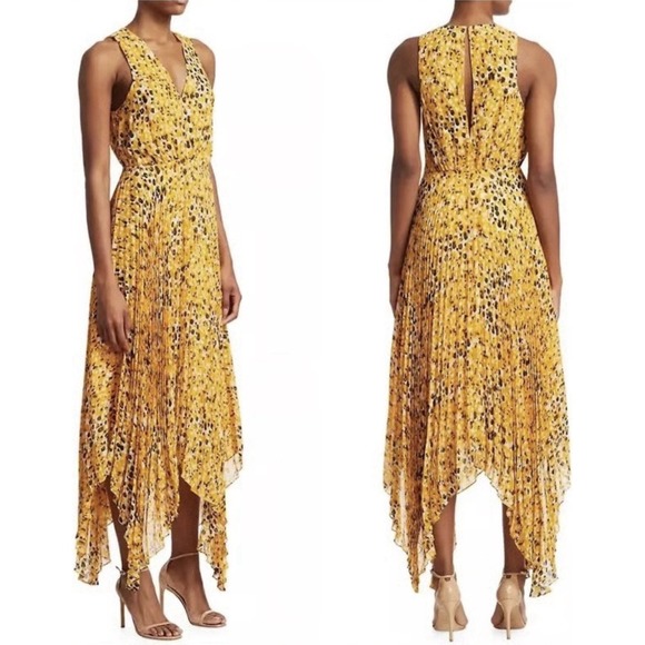 Derek Lam 10 Crosby Dresses & Skirts - Derek Lam 10 Crosby Size 8 Marigold Pleated Crepe de Chine High Low Dress